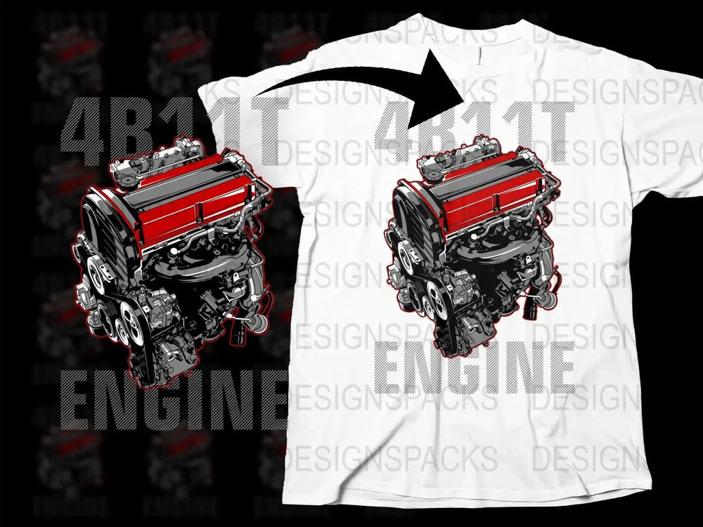 4B11T Engine Png Digital Download