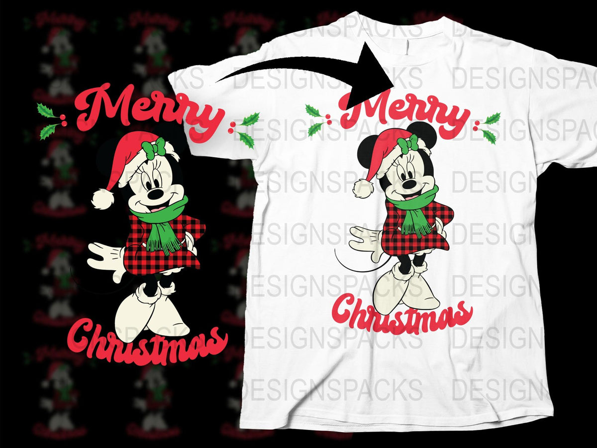 Merry Christmas Mickey Mouse T-Shirt Cartoon Character Holiday Apparel Festive Tee Unisex Gift