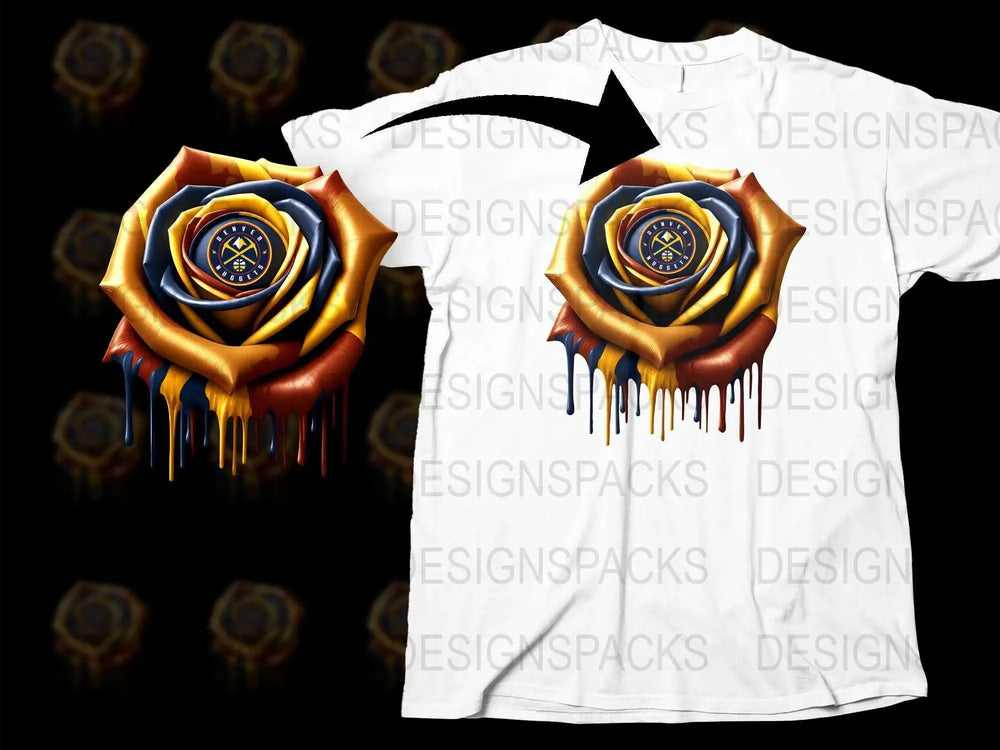 Unique Dripping Rose Compass Graphic T-Shirt, Artistic Floral Navigation Tee, Trendy Unisex Fashion Top