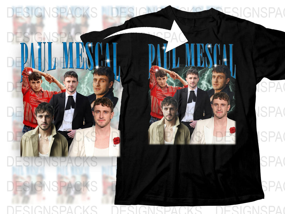 Celebrity Themed T-Shirt, Graphic Tee, Men's Fashion, Casual Wear, Multiple Poses, Black Shirt