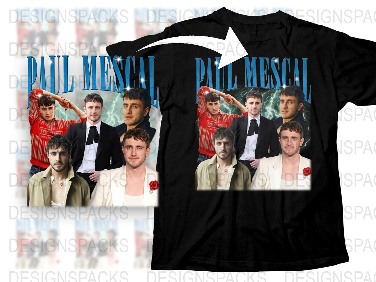 Celebrity Themed T-Shirt, Graphic Tee, Men's Fashion, Casual Wear, Multiple Poses, Black Shirt