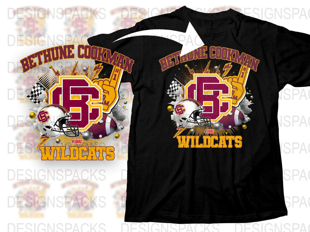 Bethune Cookman Wildcats T-Shirt, Vintage 90s College Football Tee, Graphic Sports Shirt, Retro Fan Apparel