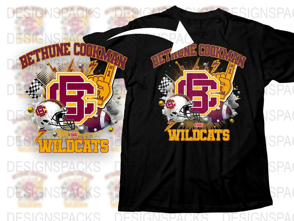 Bethune Cookman Wildcats T-Shirt, Vintage 90s College Football Tee, Graphic Sports Shirt, Retro Fan Apparel