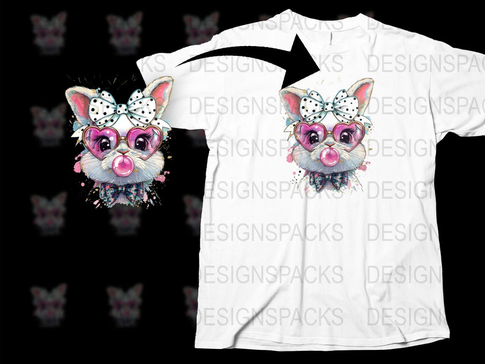 Cute Cartoon Animal Face T-Shirt, Kids White Tee with Girly Pig Design, Fun Graphic Print Shirt