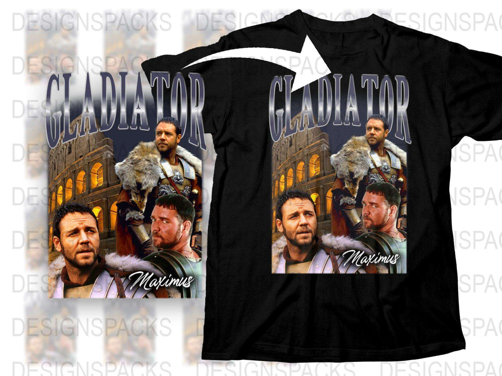 Gladiator Movie T-Shirt, Russell Crowe as Maximus, Men's Graphic Tee, Film Fan Gift