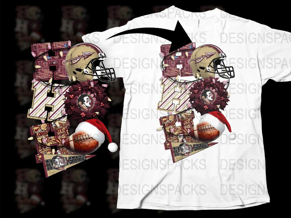 Florida State Football Themed Graphic T-Shirt, College Sports Fan Apparel, Unique Game Day Outfit