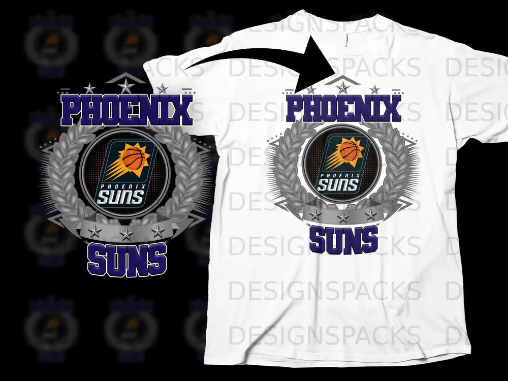 Phoenix Suns Basketball Emblem Graphic Design Shirt