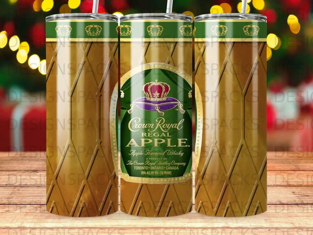 Crown Royal Regal Apple flavored whisky with crown logo and text.