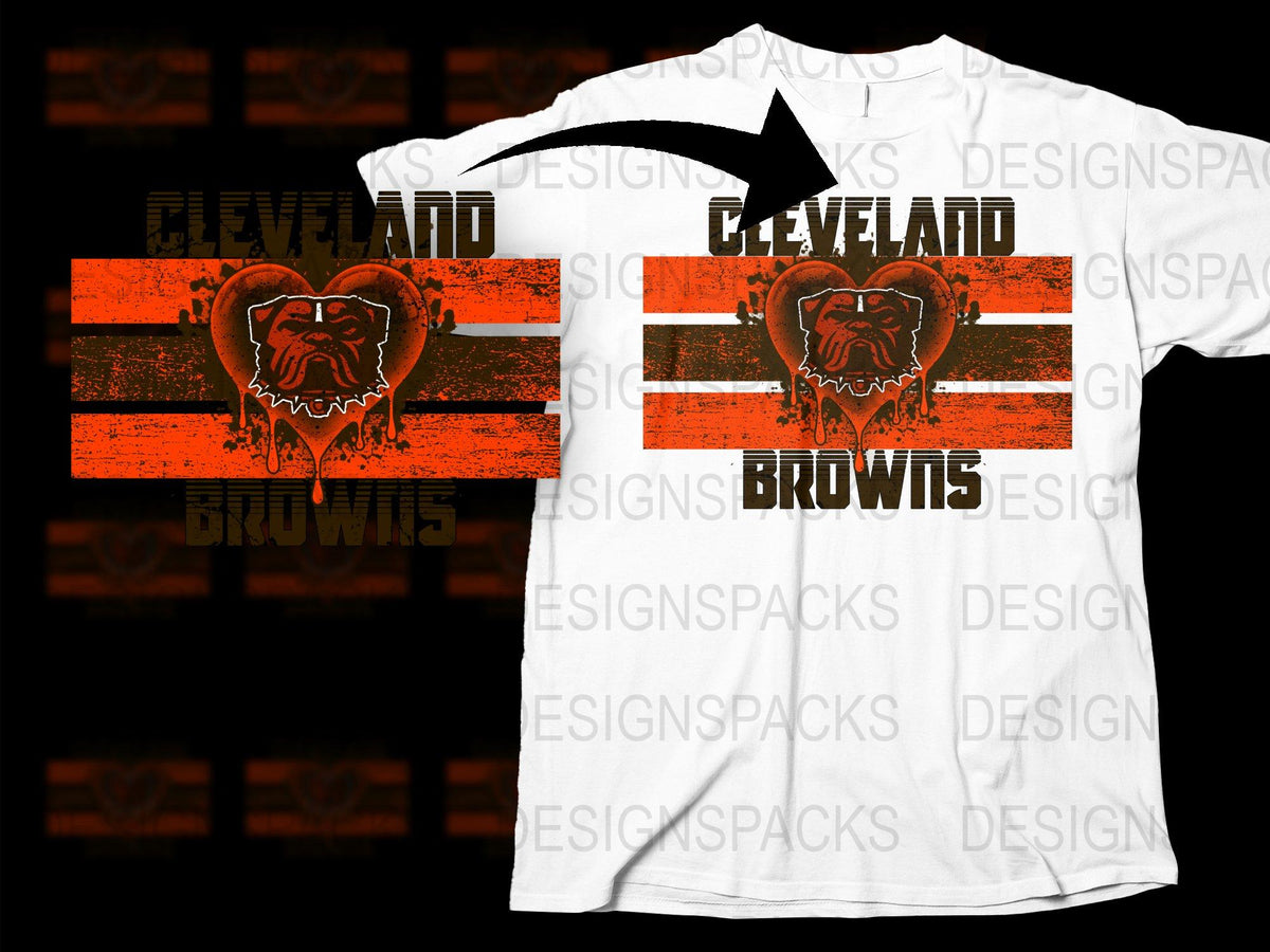 Cleveland Browns T-Shirt, Lion Graphic, Orange Black Stripes, Sports Fan Tee, Football Season Apparel