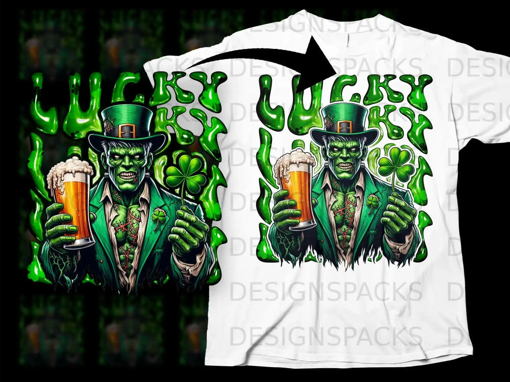 Lucky Zombie Leprechaun St Patrick Day Beer Shamrock product type