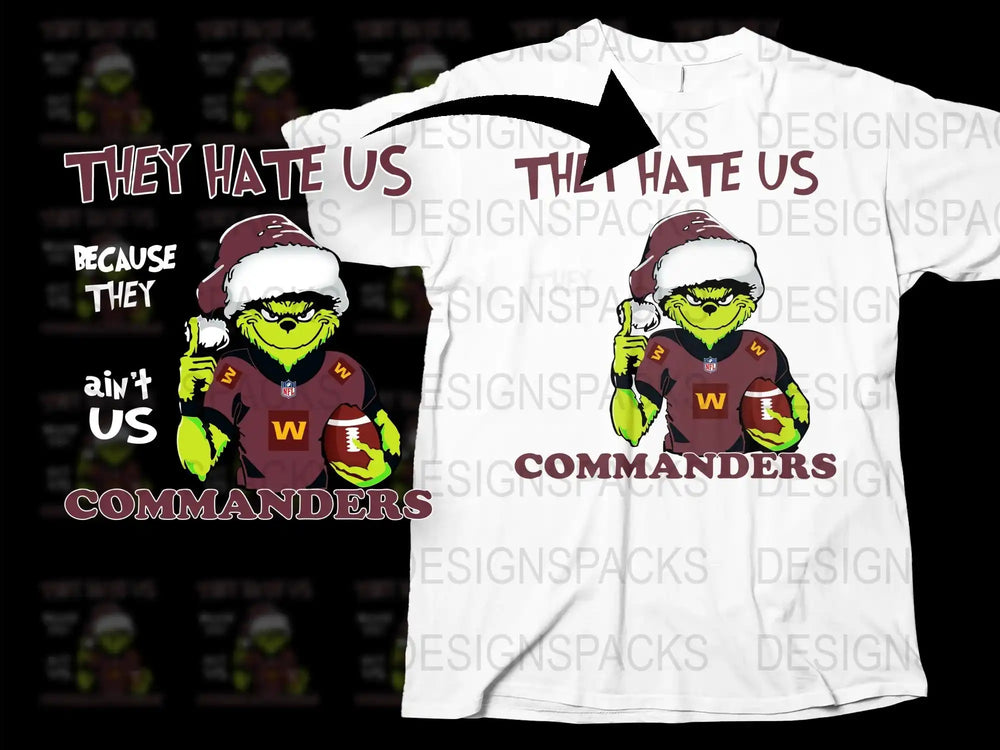 Football Themed T-Shirt, Funny Yoda Fan Art, Commanders Team Colors, Unisex Sports Tee
