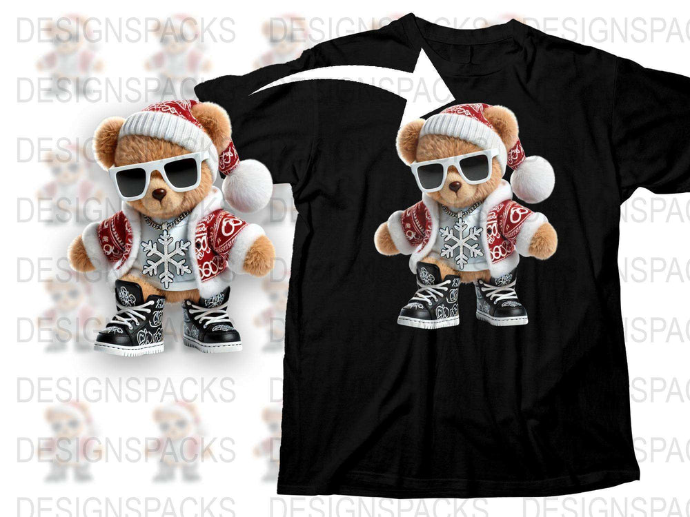 Cute Teddy Bear T-Shirt, Holiday Theme, Cozy Winter Fashion, Kids and Adults Sizes Available