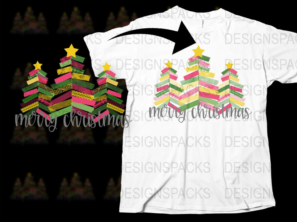Colorful Christmas Tree T-Shirt, Festive Holiday Apparel, Merry Christmas Graphic Tee, Unisex Clothing