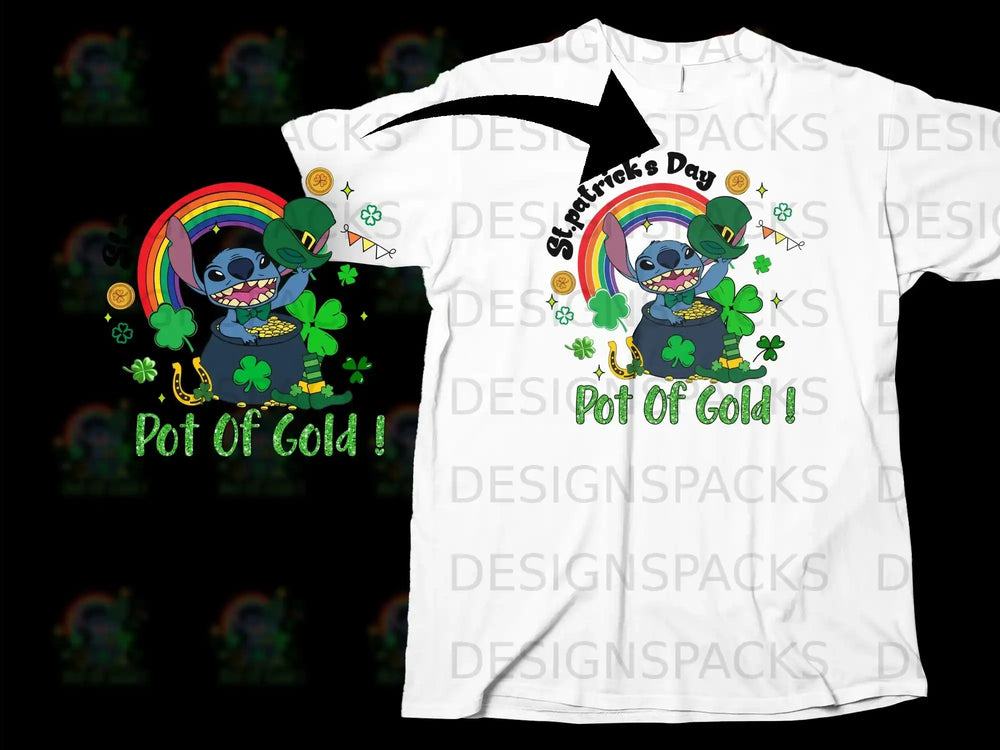 Stitch St. Patrick's Day Pot Of Gold Cartoon product type