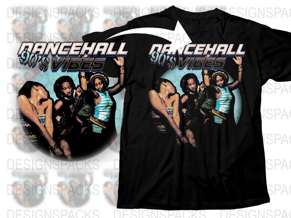 Vintage 90s Dancehall Vibes T-Shirt, Retro Music Fashion, Urban Streetwear, Cool Graphic Tee, Unisex Black Shirt