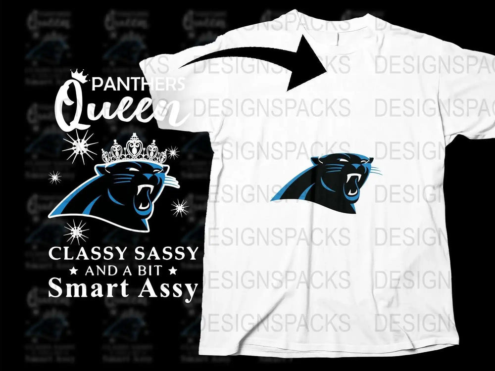 Panthers Queen T-Shirt, Classy Sassy Smart Assy, Stylish Women's Graphic Tee, Casual Fashion Top