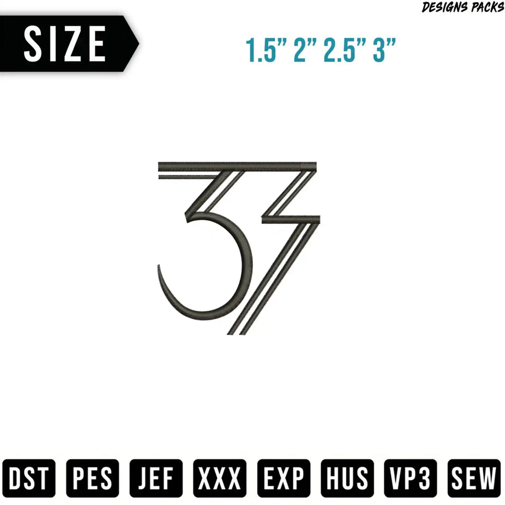 Black number 33 logo with size and file format options below.
