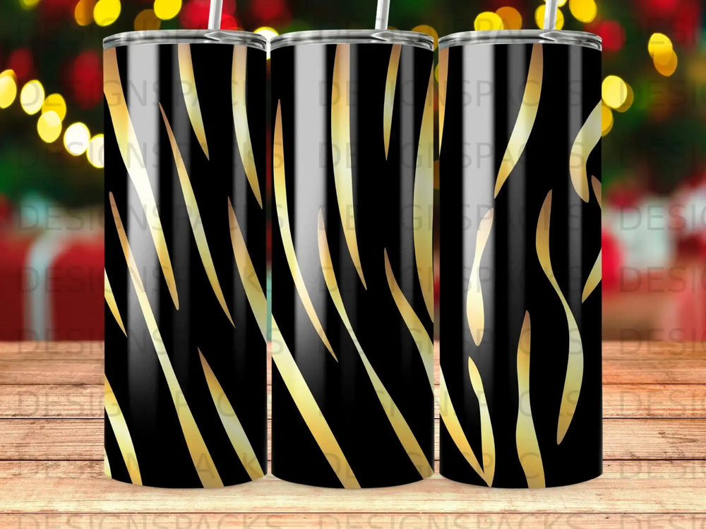Striking Black Gold Wild Animal Design Tumbler product type