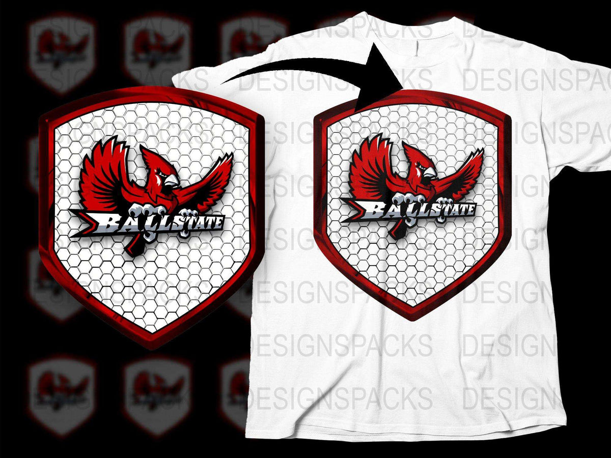Ball State University T-Shirt, Red and White Graphic Tee, Casual Sportswear, Unisex Top