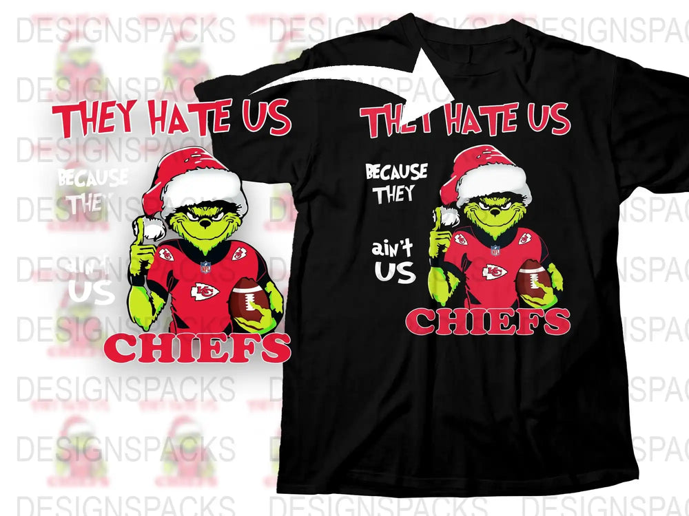 Kansas City Chiefs Themed T-Shirt, Football Fan Apparel, Team Spirit Black Tee with Cartoon Character Design