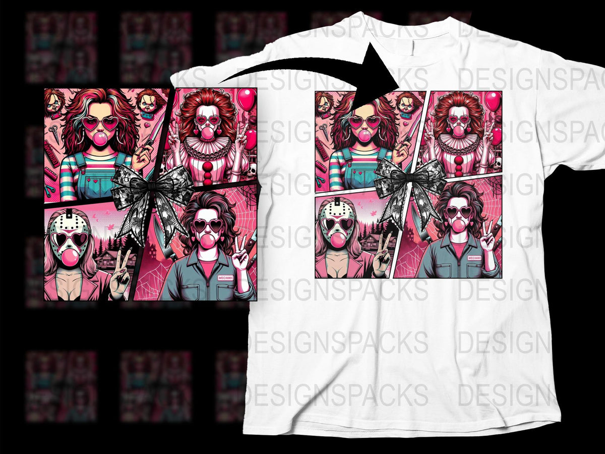 Horror Movie Icons T-Shirt, Stylish Graphic Tee, Unisex Pop Culture Fashion, Unique Gift Idea