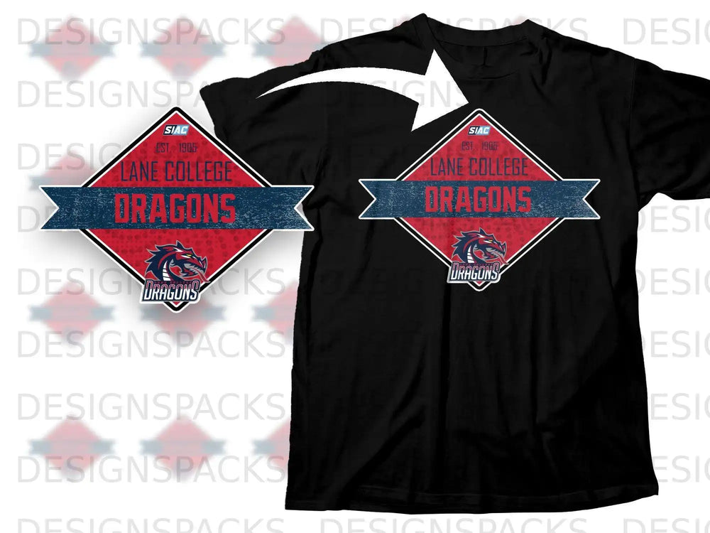 Lane College Dragons Graphic Design T-Shirt
