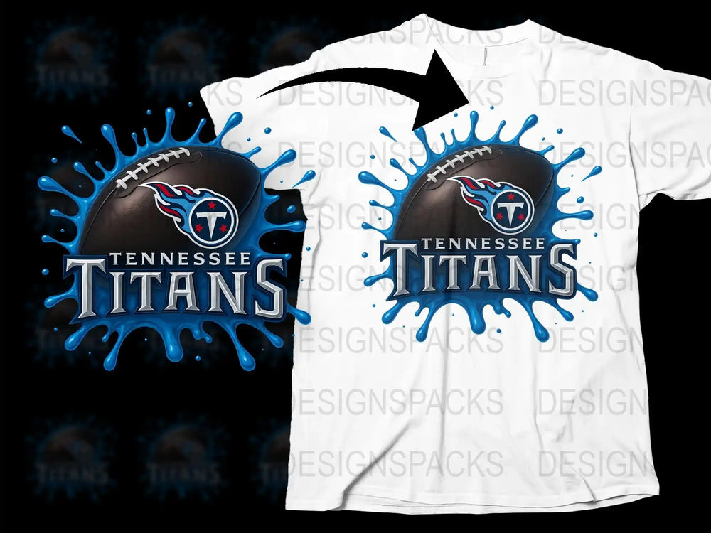 Tennessee Titans T-Shirt, NFL Team Logo Graphic Tee, White and Blue Sports Fan Apparel