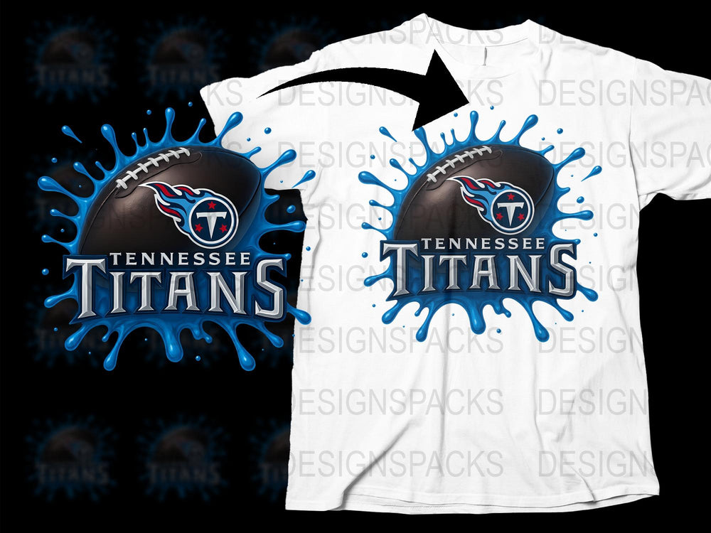 Tennessee Titans T-Shirt, NFL Team Logo Graphic Tee, White and Blue Sports Fan Apparel