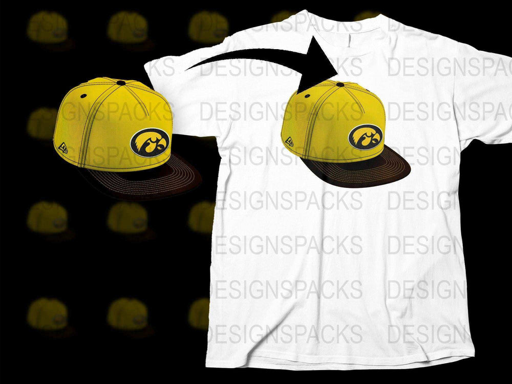 Trendy Yellow Snapback Cap with Black Peak and Logo, Stylish Unisex Baseball Hat
