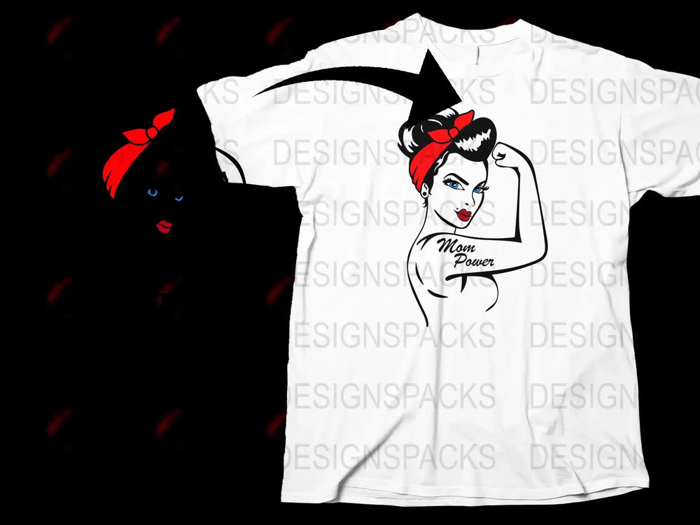 Retro Rosie Riveter Man Power T-Shirt, Vintage Style White Graphic Tee, Feminist Icon Shirt