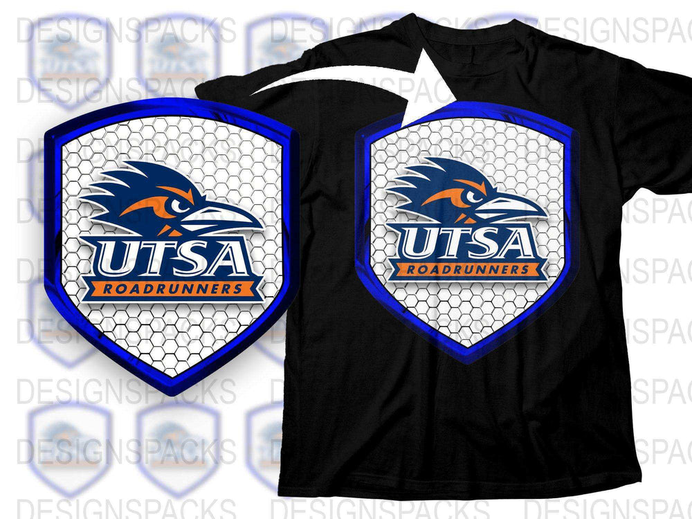 UTSA Roadrunners T-Shirt, College Sports Team Logo, Black and White Graphic Tee, Football Fan Apparel