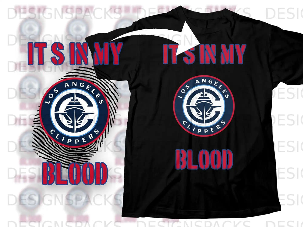 Los Angeles Clippers It's In My Blood Graphic Tee Shirt