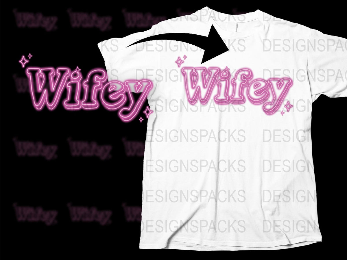 Wifey Graphic T-Shirt, Pink Script Design Cute Tee, Trendy Fashion Casual Shirt for Women, Stylish Gift for Her