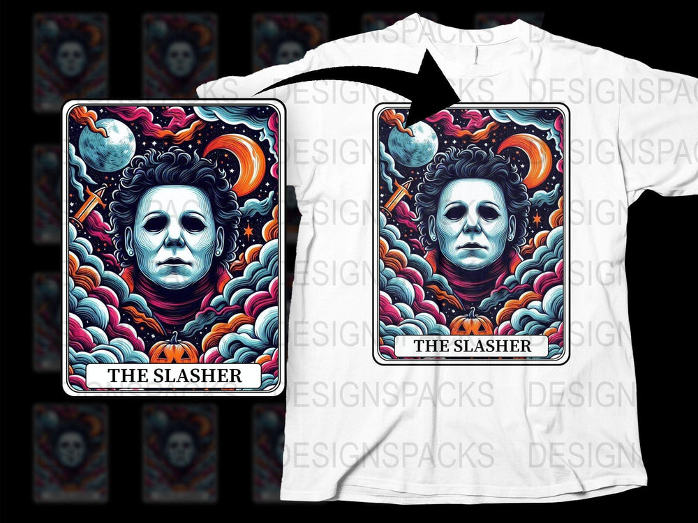 Vintage Horror Movie Inspired T-Shirt, The Slasher Graphic Tee, Halloween Full Moon Design, Unisex Cotton Shirt