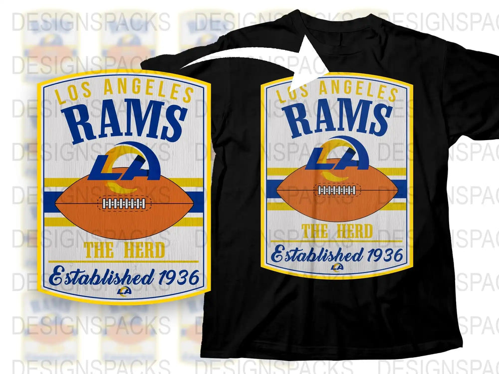 Los Angeles Rams T-Shirt, Vintage Sports Tee, The Herd Football Fan Gear, Established 1936, LA Graphic Shirt