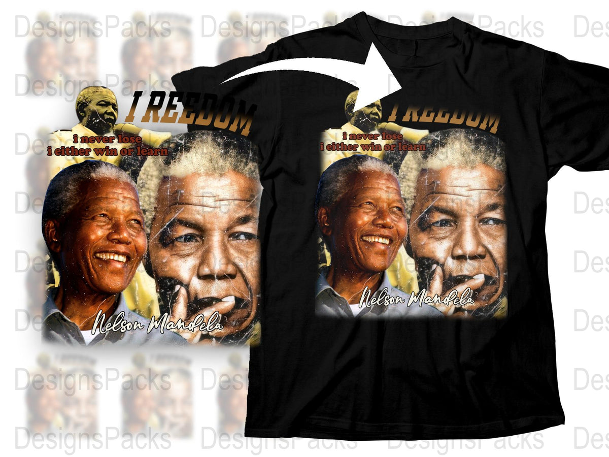 Nelson Mandela T-Shirt, Inspirational Quote Freedom Tee, Historical Figure Graphic Shirt, Unisex Black Top