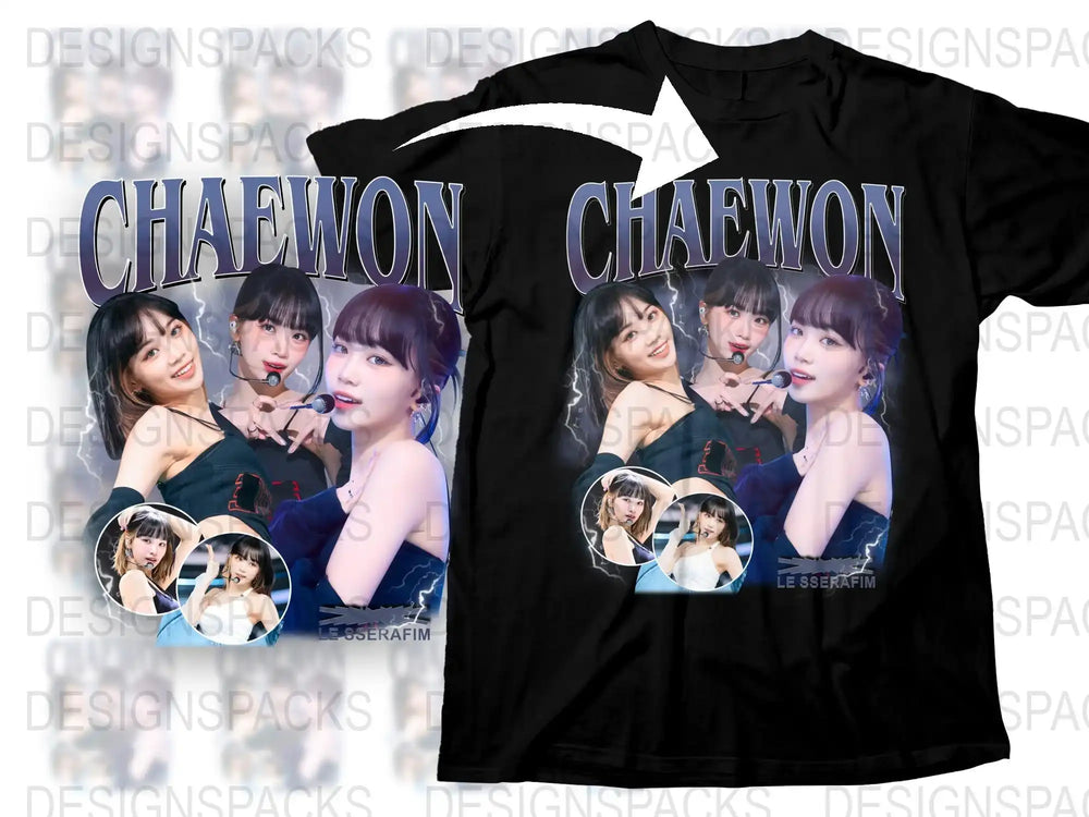 Chaewon Fan T-Shirt, K-Pop Idol Graphic Tee, Pop Music Star Casual Top, Stylish Concert Wear