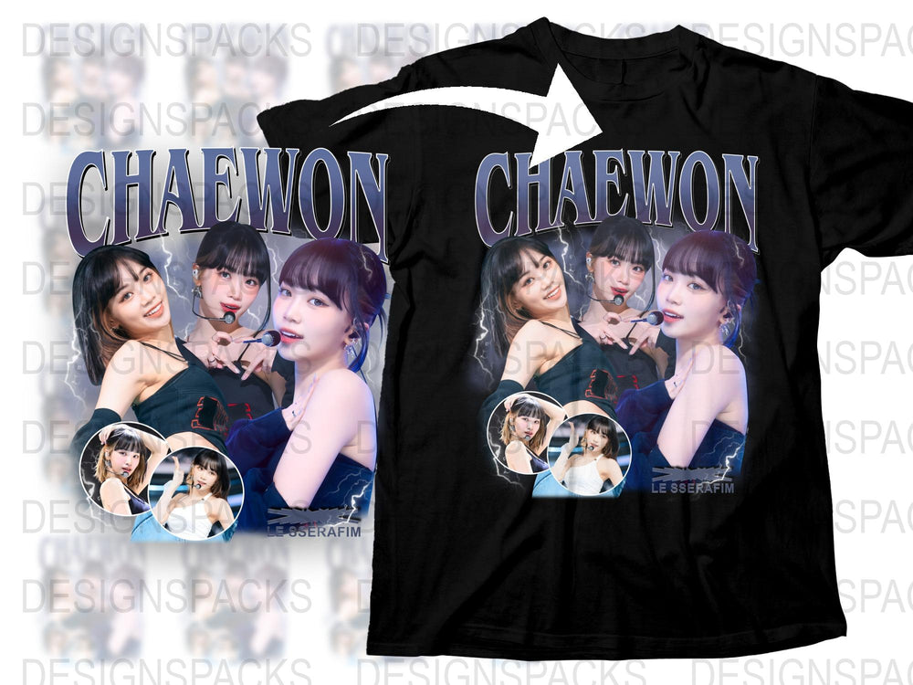 Chaewon Fan T-Shirt, K-Pop Idol Graphic Tee, Pop Music Star Casual Top, Stylish Concert Wear
