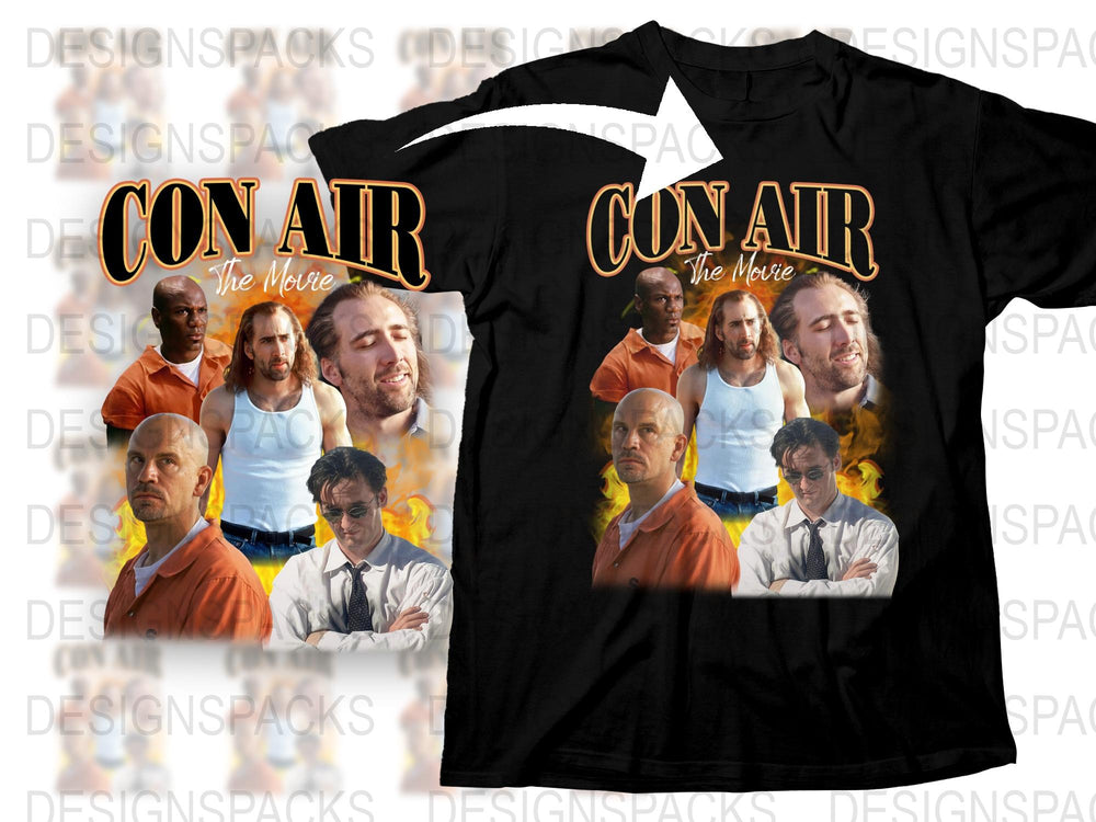 Con Air Movie T-Shirt, Nicholas Cage, Classic Film Fan Apparel, Vintage Style Graphic Tee