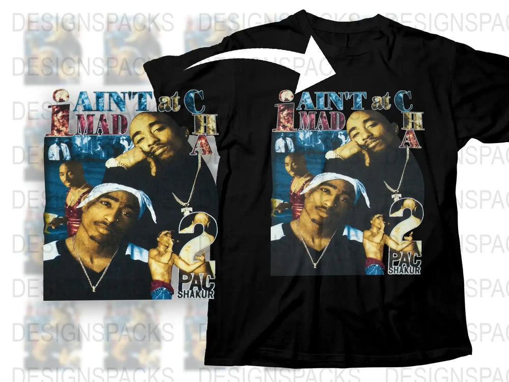 Vintage Tupac Shakur T-Shirt, 90s Hip Hop Graphic Tee, Rap Legend, Unisex Black Cotton Shirt