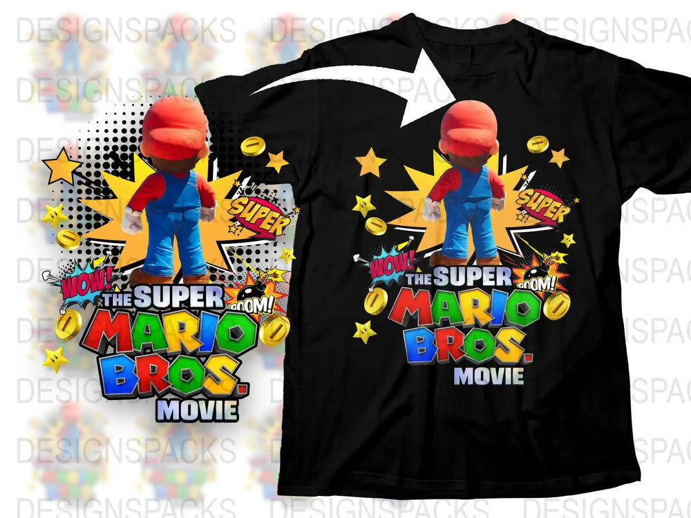 Super Mario Bros Movie T-Shirt, Vintage Comic Style Graphic Tee, Unisex Retro Gaming Shirt
