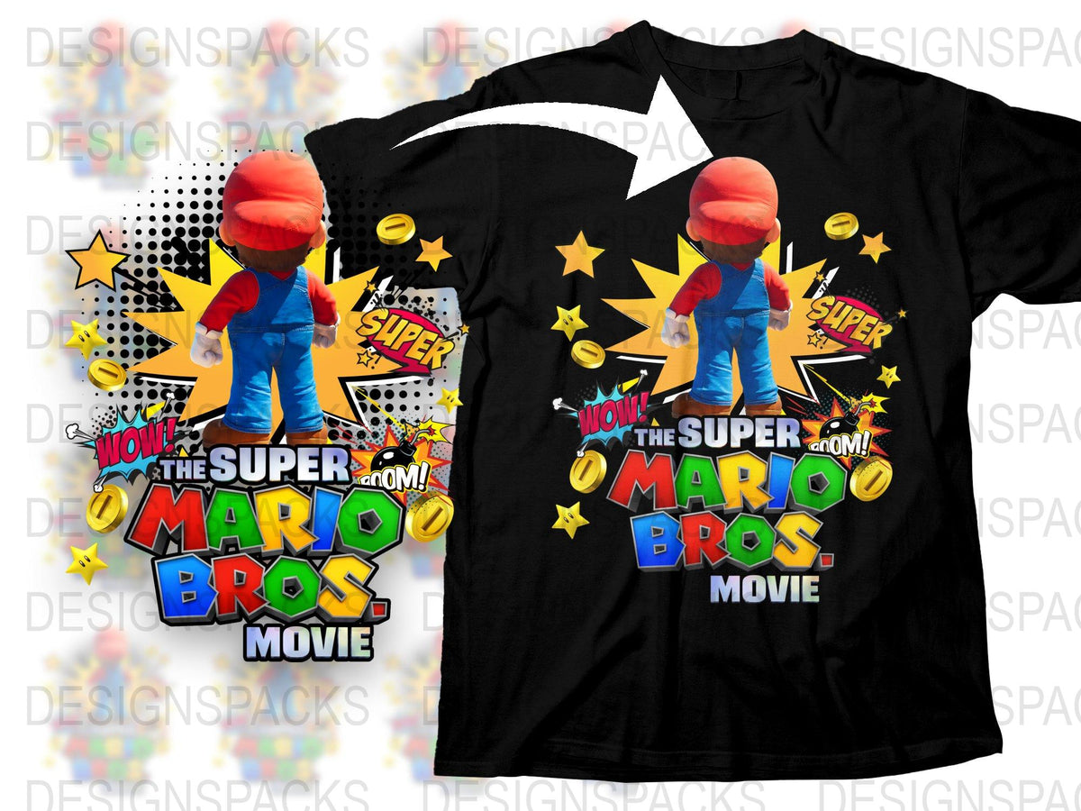 Super Mario Bros Movie T-Shirt, Vintage Comic Style Graphic Tee, Unisex Retro Gaming Shirt