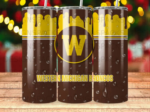 WESTERN MICHIGAN BRONCOS W Logo Dripping Design Tumbler product type