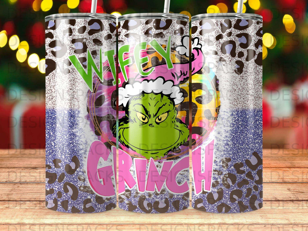 WIFEY GRINCH Christmas Leopard Print Glitter product type