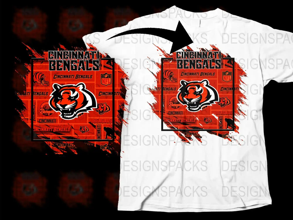 Cincinnati Bengals T-Shirt, NFL Team Graphic Tee, Black and White Sports Shirt, Fan Apparel