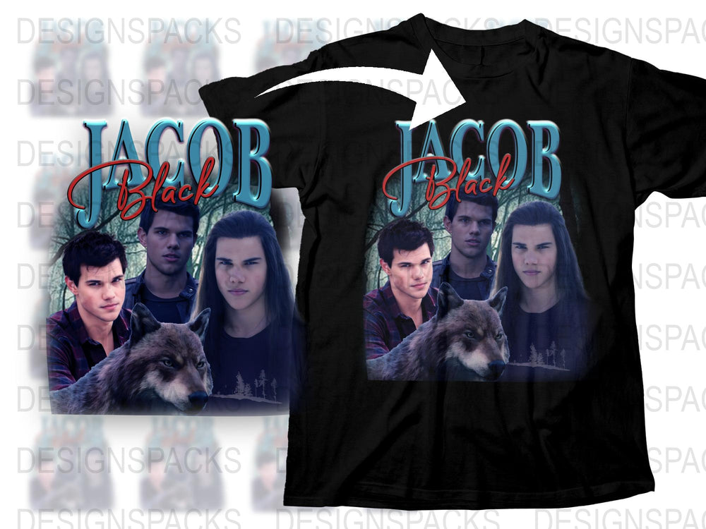Jacob Black Twilight Saga Inspired T-Shirt, Teen Wolf Graphic Tee, Movie Fan Apparel