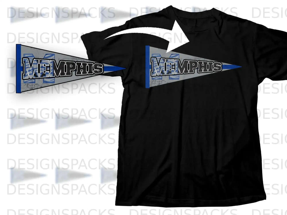 Memphis Pennant Design T-Shirt Classic Apparel