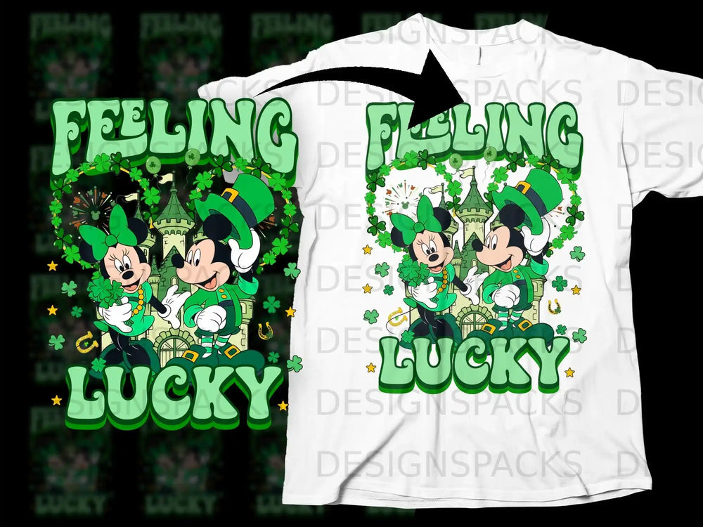 Mickey Minnie Feeling Lucky St Patricks Day Shamrock product type