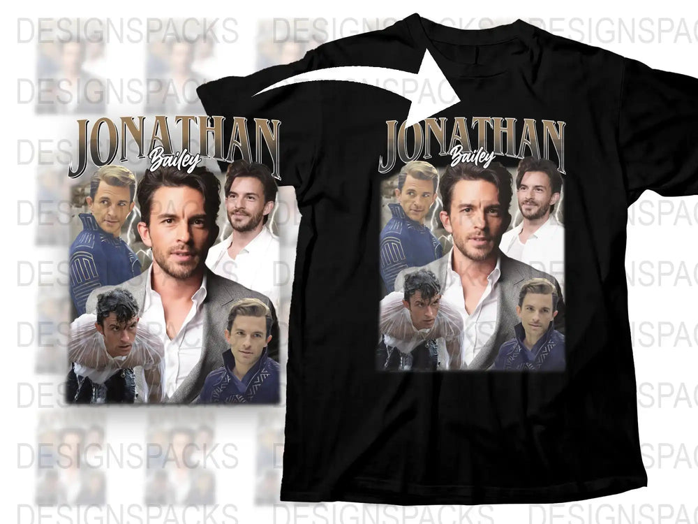 Celebrity Inspired Graphic T-Shirt, Casual Black Tee with Multiple Poses, Fashionable Men's and Women's Top