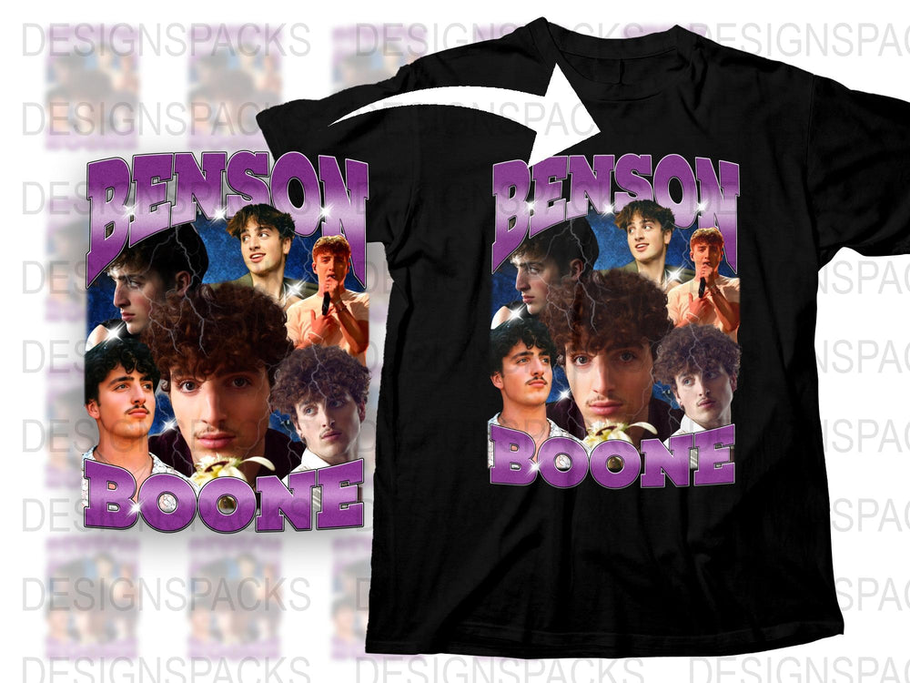 Benson Boone Graphic T-Shirt, Vintage Style Pop Music Fan Tee, Unisex Black Cotton Shirt with Celebrity Print